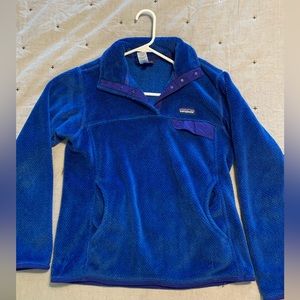 Patagonia blue snap pullover, size M. Great used condition